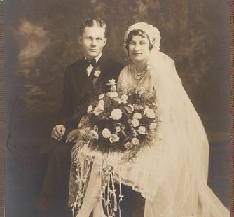 A vintage wedding photo.